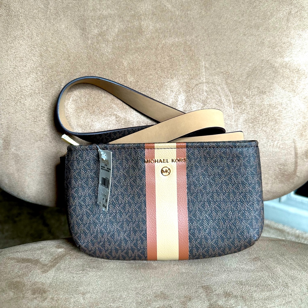 #44. Michael Kors Jet Set Signature Brown/Acorn Women's Belt Bag, New With Tag